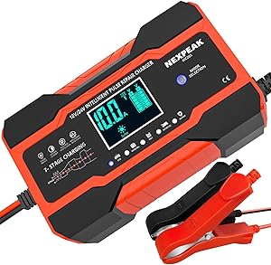 شارژر باتری NEXPEAK NC201 10-AMP ، شارژر Smart Trickle 12V 24V باتری ماشین شارژر کاملاً اتوماتیک Desulfator W/TEMP جبران خسارت برای کامیون ماشین چمن زن باتری دریایی باتری های دریایی