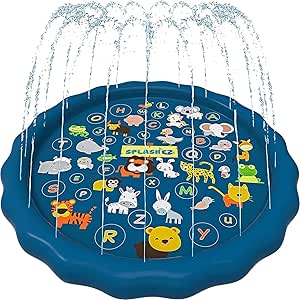 Splashez 3-in-1 آبپاش برای بچه ها ، پد چلپ چلوپ ، و استخر Wading برای یادگیری-استخر آبپاش کودکان ، اسباب بازی های آبی بادی 60 ‘-