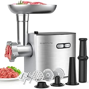 چرخ گوشت برقی ، فولاد ضد زنگ ، 2000W حداکثر ETL تصویب شده ، دستگاه با 3 صفحه سنگ زنی ، 2 چاقو ، کیت های مکعب ذخیره سازی ، آشپزخانه خانگی استفاده از نقره/سیاه