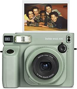 Instax Wide 400 دوربین فوری ، قرار گرفتن در معرض اتوماتیک و کنترل فلش ، قالب تصویر گسترده ، سوکت سه پایه ، سبز ، فیلم به طور جداگانه فروخته می شود