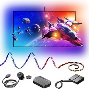 Nanoleaf 4D V2 – کیت نوار نوری آینه صفحه نمایش برای تلویزیون تا 65 اینچ ، نور پس زمینه RGB هوشمند ، نوار فلکس زیگزاگ LED + دوربین ، همگام سازی موسیقی ، برنامه بلوتوث WiFi و کنترل صدا (با Alexa Apple Google کار می کند)