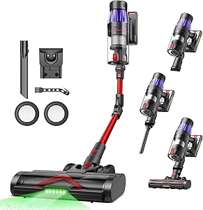 جاروبرقی بی سیم Ultenic ، 550W/45kPa ، 60 دقیقه اجرا ، 180 درجه گره قابل خم شدن ، برس ضد لکه دار ، خلاء چوب بی سیم با اسکله شارژ ، خلاء دستی برای موهای حیوان خانگی/فرش/کف/ماشین ، U16 Flex
