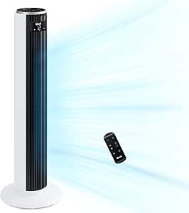 فن برج ساکت Levoit 20DB با کنترل از راه دور ، فن قدرتمند 7.9 متر بر ثانیه با موتور DC ، انرژی 26W ، 4 حالت 12 سرعت 12 ساعت تایمر ، حالت خواب پیشرفته ، صفحه نمایش جلو ، نوسان 90 درجه
