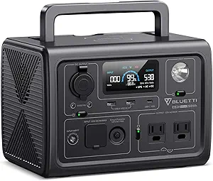 Bluetti Solar Generator EB3A ، 268WH Lifepo4 Batterup Backup W/ 2 600W (1200W Surge) رسانه های AC ، شارژ از 0-80 ٪ در 30 دقیقه ، پشتیبان گیری LFP برای کمپینگ در فضای باز ، سفر ، قطع برق