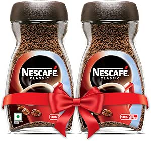 پودر قهوه فوری کلاسیک Nescafe | قهوه خالص 100 ٪ | کوزه 200 گرم (بسته 2)