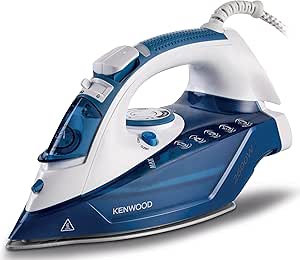 Kenwood Steam Iron 2600W با سرامیک سیلی ، خاموش کردن خودکار ، ضد قطره ، ضد کلک ، خود تمیز ، بخار مداوم ، بخار بخار ، عملکرد اسپری STP75.000WB سفید/آبی