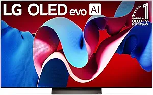 LG 77 اینچی کلاس OLED EVO C4 Series Smart TV 4K صفحه نمایش مسطح با جادویی از راه دور AI-Powered با Alexa داخلی (OLED77C4PUA ، 2024)