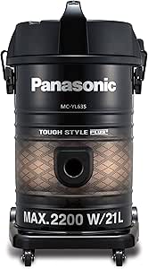 خلاء طبل/مخزن پاناسونیک ، 2200W ، ظرفیت گرد و غبار 21L ، نازل 2 مرحله ای برای انواع طبقه ، فیلتر ضد باکتریایی ، استفاده از خانه و دفتر ، کیفیت ژاپن ، MC-IL635