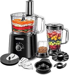 سازنده مواد غذایی Black+Decker 5-in-1 ، قدرت 750W ، کاسه پردازش 2L ، شیشه مخلوط کن 1.8L با تیغه های استیل ضد زنگ ، 34 کارکرد برای خرد کردن ، برش ، خرد کردن ، طراحی جمع و جور ، سیاه-FX775-B5