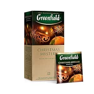 Greenfield Christmas Mystery Tea Collection Tea Black Tea Fruit & Herbik 25 TeaBags تازه بودن چای چای توسط ساچ فویل ویژه گورنتید است