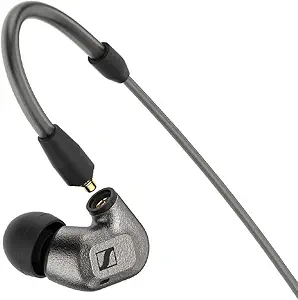 Sennheiser IE 600 هدفون شنوایی داخل گوش – مبدل های Trueresponse برای صدای بی طرف و خنثی ، شامل کابل متعادل ، خاکستری ، سیاه است