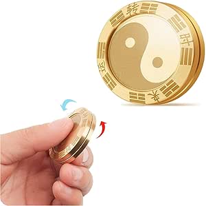 سکه کشویی فلزی Syosi و Tai Chi Spinner – اسباب بازی میز Fidget مغناطیسی با ویژگی های EDC و Lucky Coin