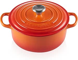 Le Creuset Signature Enamelled Last Casserole Round Casserole با درب ، 20 سانتی متر ، 2.4 لیتر ، آتشفشانی ، 21177200902430