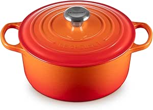 Le Creuset Signature Enamelled Last Casserole Round Casserole با درب ، 24 سانتی متر ، 4.2 لیتر ، آتشفشانی ، 21177240902430