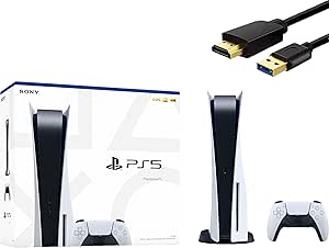 PlayStation 5 Disc Edition 825GB Console Gaming + 1 کنترلر بی سیم برای PS5 ، 8-Core X86-64-AMD Ryzen Zen 2 CPU ، 16GB GDDR6 ، تا 120fps ، Michooyel HDMI_CABLE