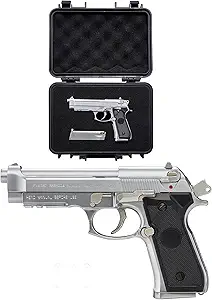 MINIATURE M92A1 MODEL MODEL 1: 2.05 مقیاس – مدل ساخت فلزی برای نمایشگر دسک تاپ برای علاقه مندان به مدل و کلکسیونرها – بدون عملکرد تیراندازی (نقره)