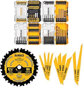 بیت مته Dewalt با تیغه های اره ای متقابل و تیغه اره دایره ای 6 1/2 ، 111 قطعه (DWA123AMQ4)