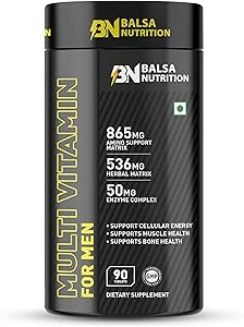 قرص های مولتی ویتامین مردان BALSA- 90 قرص | پشتیبانی ضروری روزانه از سلامت مردان ، افزایش ایمنی ، بازیابی عضلات ، سلامت استخوان ، تمرکز ذهنی ، انرژی سلولی و نشاط | غیر GMO ، بدون گلوتن