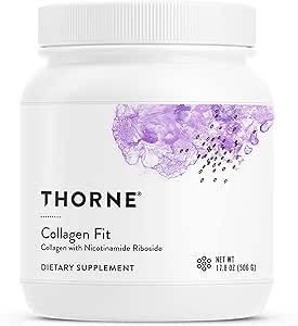 Thorne Collagen Fit – پودر پپتیدهای کلاژن بدون طعم با نیکوتین آمید ریبوزید -15 گرم پپتیدهای کلاژن و پروتئین 14 گرم در هر وعده – NSF برای Sport – 506 گرم – 30 سرویس