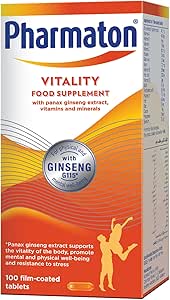 مکمل مواد غذایی Vitality Pharmaton با Panax Ginseng برای انرژی ، بسته 100