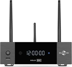 پخش کننده چند رسانه ای Dune HD Solo 8K، Android TV Box، Dolby Vision، Atmos، S928X، HD-Audio، HDMI، 2.1a، BT 5.2، WiFi6، 1Gbit، USB 3.0، 8GB/64GB، رک 3.5 HDD، Optical/Coaxial S/K4KP60، 8P60KP6، 1Gbit