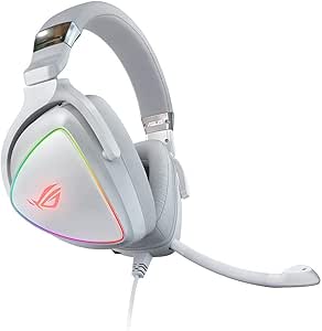 هدست بازی ASUS RGB ROG DELTA – HI -RES ESS QUAD -DAC ، اثر روشنایی دایره ای RBG – کانکتور USB -C برای رایانه های شخصی ، کنسول ها و بازی های موبایل – هدفون بازی با میکروفون جداگانه ، سیمی