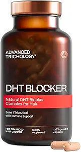 Trichology Advanced DHT Blocker – مکمل رشد مو برای نازک شدن ژنتیکی برای مردان و زنان | تایید شده* توسط انجمن ریزش مو آمریکا – تعداد 120 (بسته 1 عددی)
