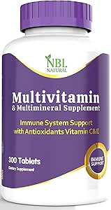 مولتی ویتامین NBL NATURAL بزرگسالان برای زنان و مردان، پشتیبانی روزانه تغذیه، 300 قرص