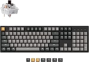 صفحهکلید مکانیکی سفارشی سیمدار Keychron C2 Pro با طرحبندی کامل QMK/VIA ماکرو قابل برنامهریزی با نور پسزمینه سفید با سوئیچ سوپر قهوهای Keychron نمایه OEM کلاهکهای دو شات PBT برای Mac Windows Linux