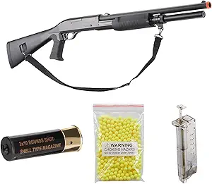 M3 Airsoft Shotgun Multi-Shot Triple Burst Pump Action Steel/Polymer with Shells- 380 FPS