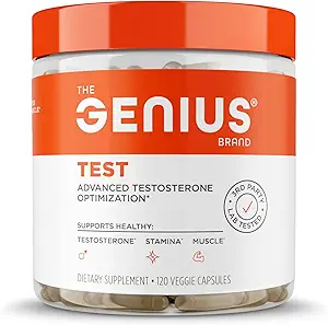 تست Genius، تقویت کننده تستوسترون پیشرفته برای مردان – مکمل طبیعی تقویت کننده استقامت، استقامت، انرژی و قدرت – عضله ساز ناب، مکمل های مردانه پشتیبان مغز و میل جنسی، 120 قرص گیاهی