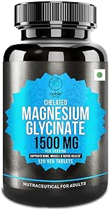 Noble Nature منیزیم گلیسینات کلات 1500MG – مکمل با جذب بالا برای حمایت از سلامت اعصاب و عضلات – 120 قرص گیاهی