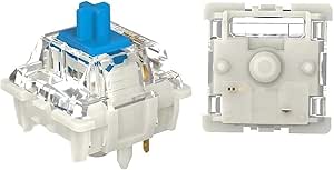 Glacier Gateron G Pro نسخه 3.0 مجموعه 5 پین پیش روغن کاری شده برای صفحه کلید مکانیکی با کلاهک کلید/سوئیچ رایگان شامل کشنده (آبی، 5 پین، 105 رایانه شخصی)