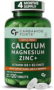 قرص های Carbamide Forte کلسیم و ویتامین D3 | روی منیزیم کلسیم – سلامت استخوان و پشتیبانی مفاصل – 120 قرص