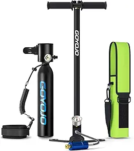 مخزن Mini Scuba Goyojo 0.5L با پمپ | 5-10 دقیقه مخزن ریه قابل حمل Divng برای غواصی ، آزادسازی و پشتیبان گیری اضطراری | سیلندر هوای دارای مجوز