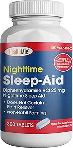 HEALTH LFE HealthLife® Sleep Aid (کپسول دیفن هیدرامین HCl، 25 میلی گرم آبی) تعداد 300