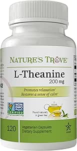 Natures trove l-theanine 200mg 120 کپسول گیاهی
