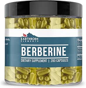 کپسول Earthborn Elements Berberine 200، خالص و رقیق نشده، بدون مواد افزودنی