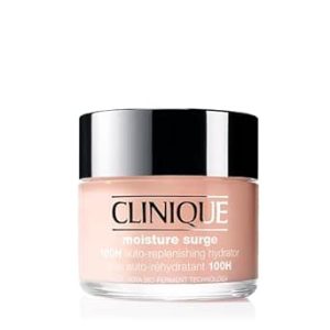 مرطوب کننده صورت Clinique Moisture Surge 100H Auto-Replenishing Hydrator Oil Free Face Moisturizer | حاوی هیالورونیک اسید، تخمیر آلوئه و ویتامین C + E | برای انواع پوست | آبرسان + مرطوب کننده