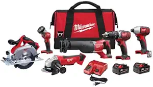 کیت ترکیبی 6 ابزار لیتیوم یون بی سیم Milwaukee M18 (2696-26)