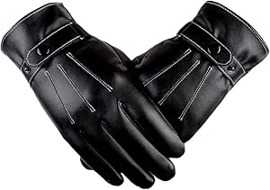 دستکش چرمی سواری محافظ چرمی LYEAA PU بسته شدن دکمه ضد آب دستکش موتور سیکلت مردانه ضخیم برای کمپینگ کوهنوردی پیاده روی ورزش در فضای باز