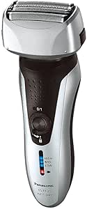 ریش تراش برقی مردانه 4 تیغه مرطوب و خشک Premium ES-RF31 پاناسونیک با سر چرخش انعطاف پذیر، نقره ای، دوشاخه 2 پین بریتانیا