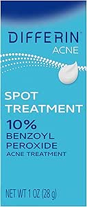 درمان لکه های آکنه Differin با 10% بنزوئیل پراکسید، درمان آکنه OTC با حداکثر قدرت، درمان لک با اثر سریع برای صورت، 1 اونس
