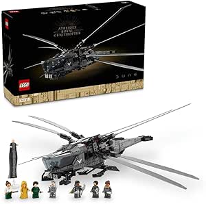 LEGO 10327 Icons Dune Atreides Royal Ornithopter، کیت مدل برای بزرگسالان، هدایای هوانوردی با موضوع فیلم برای مردان، زنان، او، او، مجموعه خودرو با 8 مینی فیگور Inc. Chani & Baron Harkonnen