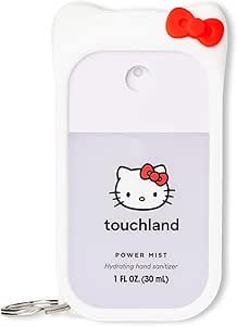 ضدعفونی کننده دست Touchland x Hello Kitty® + جعبه مه برای Touchland Mist 1FL OZ.، بسته اسپری ضدعفونی کننده مرطوب کننده معطر و شیک، اندازه سفر، بدون رنگ