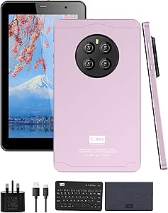 تبلت هوشمند C ایده 7 اینچی CM518 Pro، تبلت رایانه کودکان اندروید 13 با صفحه کلید بی سیم و پوشش محافظ، Wifi تک سیم کارت 5G LTE، زوم و پشتیبانی از Tiktok (طلایی)