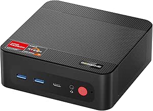 BOSGAME P4 Plus Home-Gaming-Mini-PC، Ryzen 7 5825U (تا 4.5GHz)، 16GB DDR4 RAM 512GB NVMe SSD Mini Computer Desktop، HDMI/DP/USB-C، صفحه نمایش سه گانه 4K 60Hz، Dual PCLAN6،Wi5.