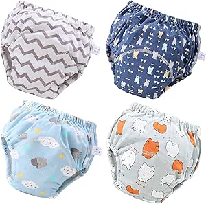 شلوار آموزشی 4 پک EcoMom، لباس زیر مخصوص کودکان نوپا یونیسکس (6 لایه) 12-18 کیلوگرم (2-4 سال)، چند رنگ