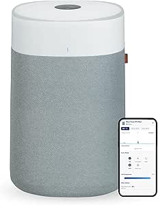 تصفیه‌کننده هوا BLUEAIR Blue Pure 211i Max برای اتاق‌های بزرگ تا 141 متر مربع – هوشمند، بی‌صدا، فناوری HEPASilent، حذف مواد حساسیت‌زا، شوره حیوانات، دود، گرد و غبار و کپک – ایده‌آل برای خانه و حیوانات خانگی