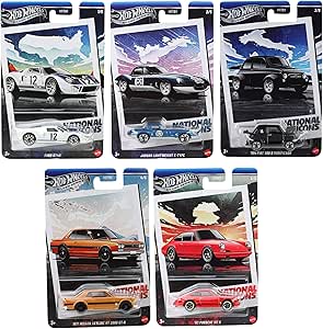سری نقره‌ای مجموعه نمادهای ملی Hot Wheels – بسته 5 ماشینی، مقیاس 1:64، Ages3+ (HRT81-956G)